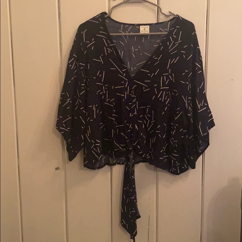 Navy Boutique front tie top